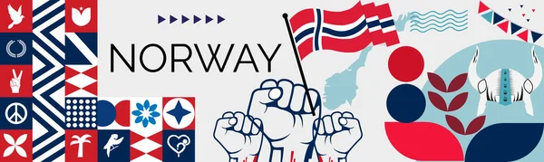 Дизайн Флага Национального Дня Норвегии Тема Флага Карты Фоне Шлема — стоковый вектор