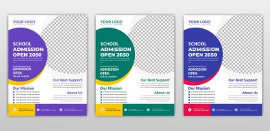 School admission flyer design, kids education leaflet brochure, cover layout School Admission Open Flyer Design Template Vector Education Center poster, Kids Education Flyer Template. clipart