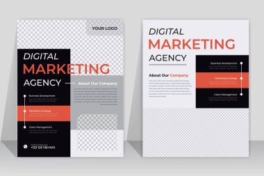 Yaratıcı iş kurumu broşür tasarımı. Pazarlama, iş teklifi, promosyon, reklam, yayın, kapak sayfası. Sosyal medya gönderi şablonu pazarlanıyor.