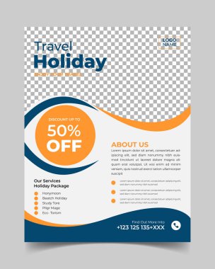 Seyahat posteri ya da broşür tasarımı. Seyahat acentesinin seyahat çizelgesi