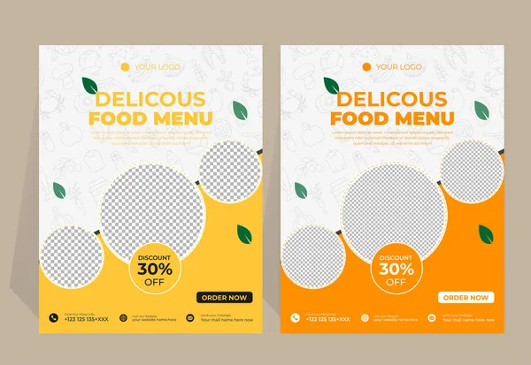 Fast Food Flyer Design Template Cooking Cafe Restaurant Menu Food — стоковый вектор