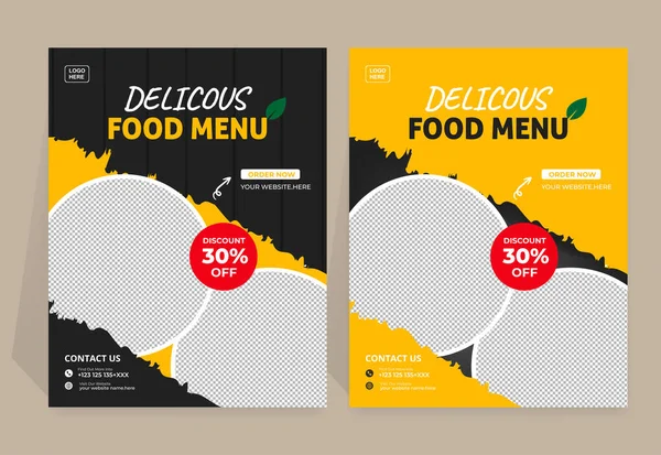 Fast Food Flyer Design Template Cooking Cafe Restaurant Menu Food — стоковый вектор