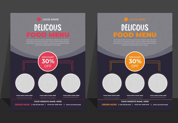 Fast Food Flyer Design Template Cooking Cafe Restaurant Menu Food — Stock Vector