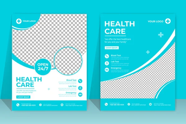 stock vector healthcare cover a4 template design and flat icons for a report and medical brochure design, flyer, leaflets decoration for printing and presentation vector.