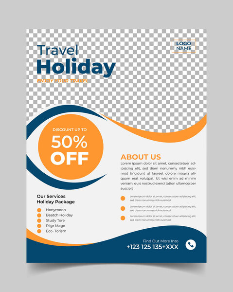 Travel poster or flyer template brochure design. Travel flyer template for travel agency