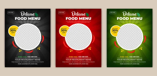 Fast Food Flyer Design Template Cooking Cafe Restaurant Menu Food — Stock Vector
