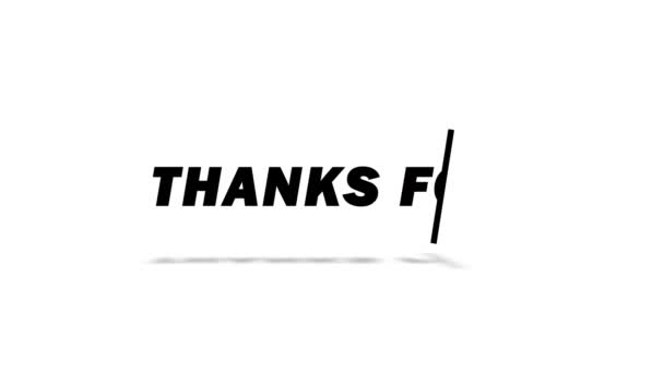Thank You Watching Smooth Text Animation White Background High Quality — Stock videók