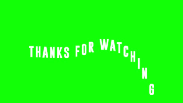 Thank You Watching Smooth Text Animation White Green Background High — Stock Video