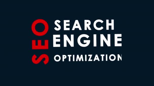 Desenvolvimento Web Seo Search Engine Optimization Texto Animado Nuvem Palavras — Vídeo de Stock