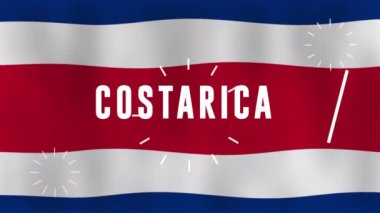 Bayrak costarica bağımsız gün metin canlandırmasıyla sallanıyor.