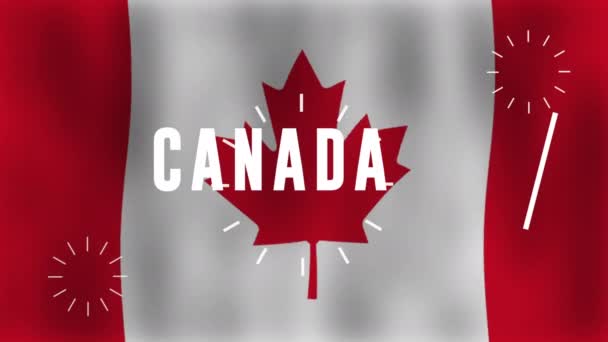 Флаг Канады Петля Текстовой Маской — стоковое видео