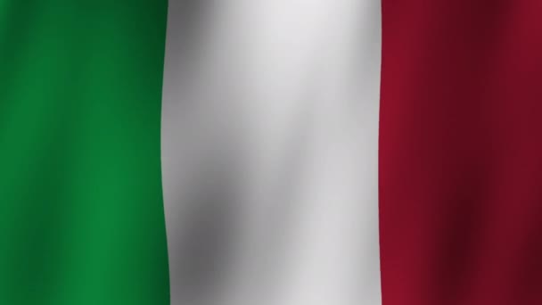 Bandera Italia Bandera Ondeante Con Textura Tela Altamente Detallada Animación — Vídeo de stock