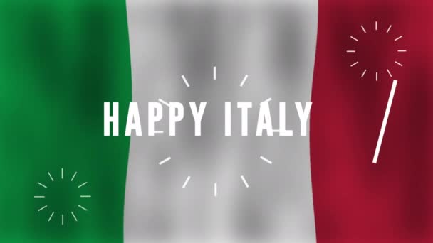 Flagga För Italien Viftande Flagga Med Mycket Detaljerad Textur Sömlös — Stockvideo