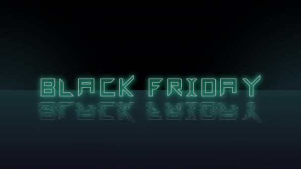 Animated Black Friday Sign Black Friday Mega Sale Colorful Neon — Stock Video