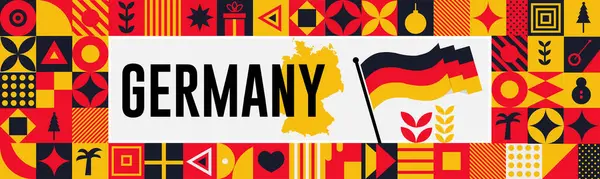 Γερμανια Πανό Εθνική Ημέρα Χάρτη Σημαία Χρώματα Θέμα Φόντο Και — Διανυσματικό Αρχείο
