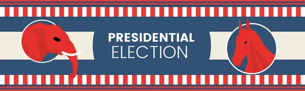 Banner Presidencial Elecciones Los Estados Unidos Para Año 2024 Campaña — Archivo Imágenes Vectoriales