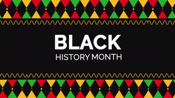 Black History Month Text Animation Motion Video — Stock Video