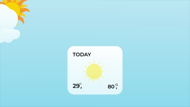Genéricos Sunny News Weather Today Forecast Interface — Vídeo de Stock