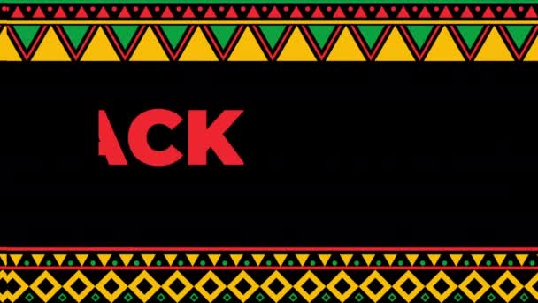 Zwarte Geschiedenis Maand Tekst Animatie — Stockvideo