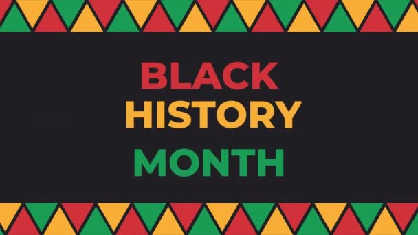 História Negra Mês Texto Animação — Vídeo de Stock