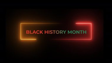 Black Histoy aylık metin animasyonu ve 4K video çevresindeki parıltı şablonu