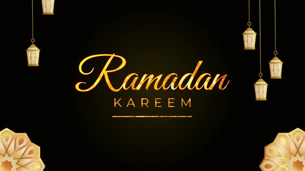 Ramadan Mubarak Animation Welcoming Month Ramadan Text Gold Color Great — Stock Video