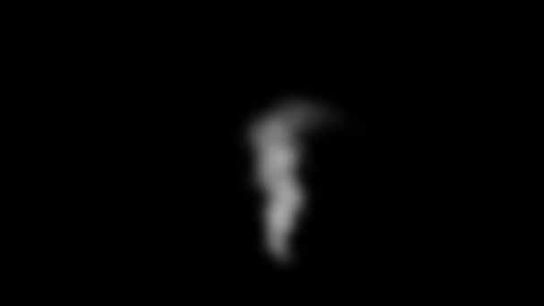 黑暗背景下慢动作中的软雾 黑色背景下现实的大气灰烟 发烟的白色2D动画圈阿尔法频道 — 图库视频影像