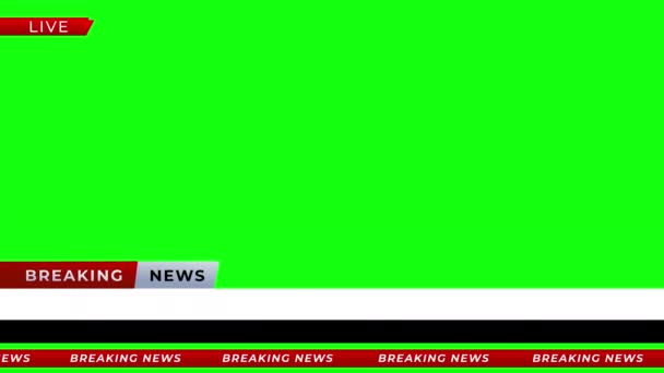 即时新闻 低第三次直播即时新闻浅绿色屏幕和无缝的带空白文本框的循环标签 — 图库视频影像