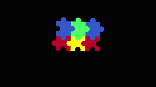 Autism Medvetenhet Day Animerad Bakgrund Autism Symbol Video Illustration — Stockvideo