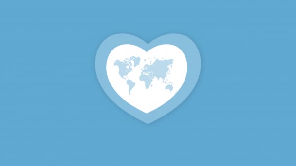 世界卫生日文字动画与心脏4K动画 — 图库视频影像