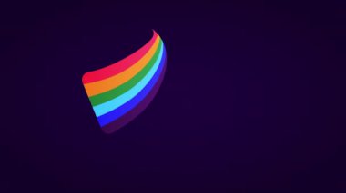 Gay gururu LGBTQ 4K video animasyonu. Gökkuşağı kurdele sembolü, LGBT gururu konsepti, LGBTQ insanları, Igbt hakları bilinçlendirme kampanyası, aynı cinsiyet evliliği.