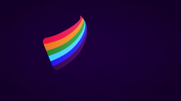 Gay Pride Lgbtq Video Animated Rainbow Ribbon Symbol Concept Lgbt — Stock Video