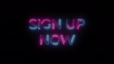 Neon video animasyon işareti. Neon etkisi 4K Video Hareketi CanlandırmasıName.