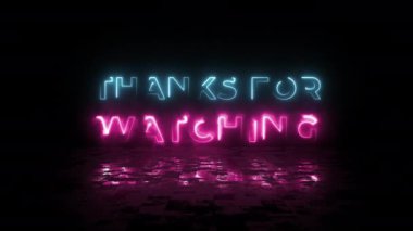 Neon metin tipografi animasyonu 4k videosunu izlediğiniz için teşekkürler