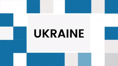 Ukrayna Bağımsızlık Günü Ukrayna bayrağıyla tipografi animasyonu 4k video animasyonu.