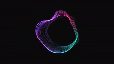 Türbülans dalga çizgileri arkaplan ile soyut şablon arka planı. Dalga, eğri büğrü, neon, fütürist, parlak.