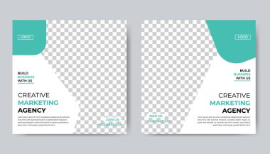 Sosyal medya posta şablonu için dijital pazarlama ajansı afişi