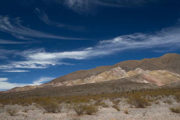 Wüstenlandschaft Die Farbenfrohen Hügel Los Cardones Nationalpark Salta Argentinien Das — Stockfoto