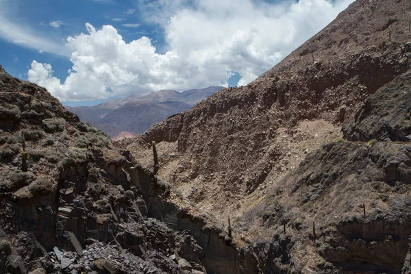 Altiplano Vysoko Horách Pohled Vyprahlé Pískovcové Útvary Skalnaté Hory Útesy — Stock fotografie