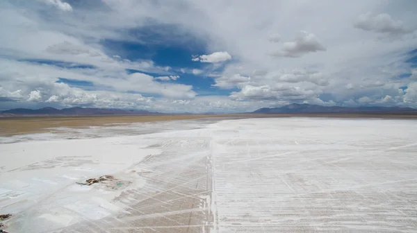 Industriell Luftaufnahme Der Natürlichen Salzebene Jujuy Salinas Grandes Ihrer Textur — Stockfoto
