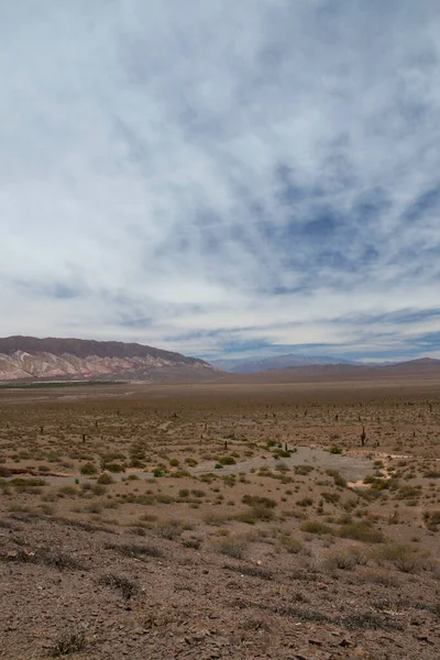 Paesaggio Deserto Veduta Della Terra Arida Valle Vegetazione Montagne All — Foto Stock