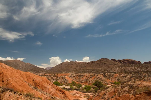 Геология Пустынный Пейзаж Мбаппе Вид Красный Оранжевый Песчаник Камни Шипы — стоковое фото