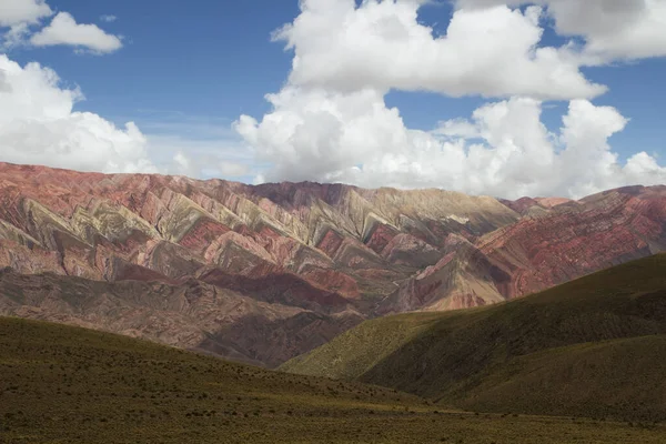 Geologia Dolina Kolorowe Góry Widok Lotu Ptaka Punkt Orientacyjny Hornocal — Zdjęcie stockowe