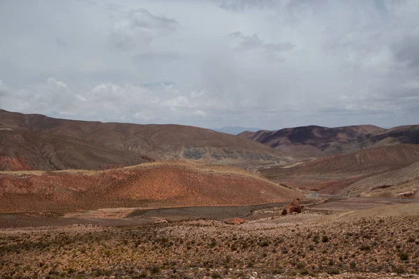 Wüstenlandschaft Altiplano Schöne Aussicht Auf Die Trockene Talwiese Dünen Und — Stockfoto