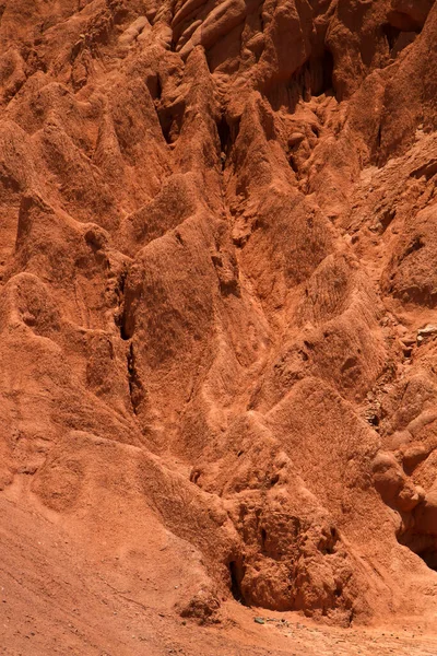 Geologia Naturalna Faktura Zbliżenie Formacji Czerwono Pomarańczowej Pustynnej Górze — Zdjęcie stockowe