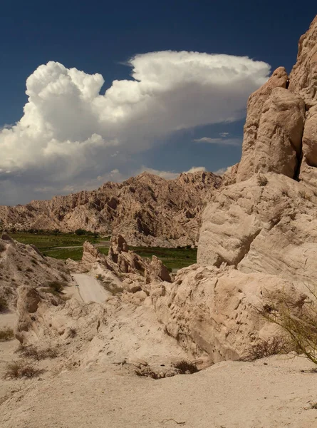 Vertikales Foto Wüste Landschaft Geologie Blick Auf Das Trockene Tal — Stockfoto