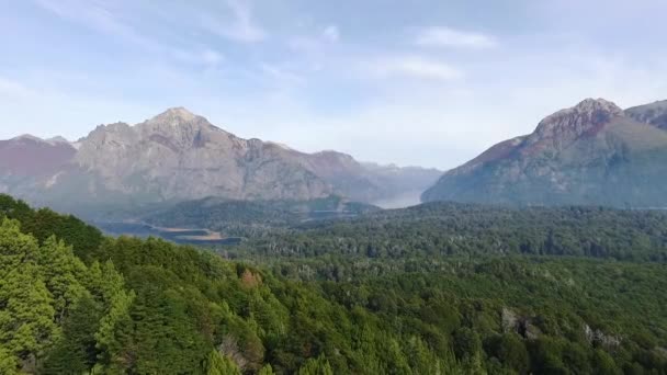 Nahuel Huapi Gölü Uçsuz Bucaksız Yeşil Orman Bariloche Patagonya Daki — Stok video