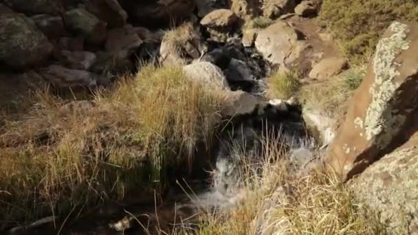 Primavera Térmica Vista Perto Fonte Termal Natural Vulcão Domuyo Fluxo — Vídeo de Stock