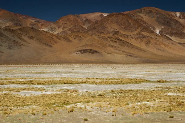 Andácké Pohoří Panorama Pohled Hnědé Hory Žlutou Trávu Zlaté Údolí — Stock fotografie