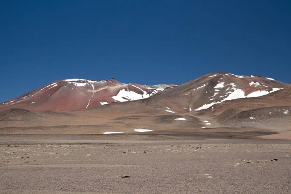 Alpenlandschap Hoog Het Andesgebergte Prachtig Uitzicht Dorre Bruine Bergen Woestijn — Stockfoto